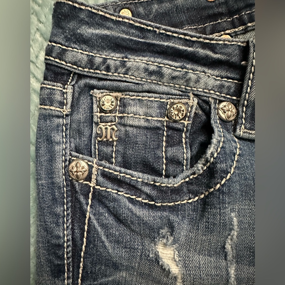 Miss Me Womens Distressed Denim Skinny Jeans - Picture 9 of 12